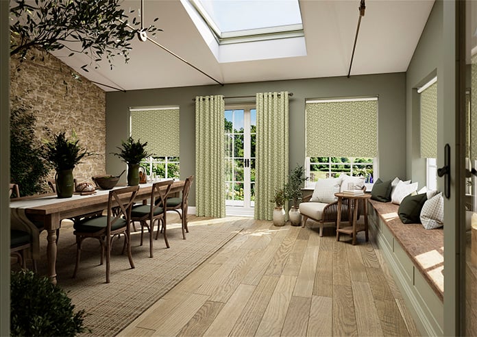 Land & Shore Oak Leaf  (Blackout), Green - Twist&Fit Roller Blind - Image 7